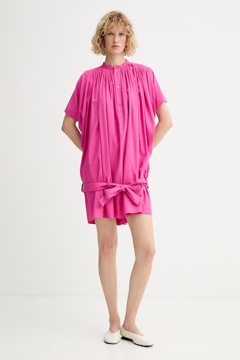 Kenzo sukienka letnia jedwabna różowa FG52RO4169EE