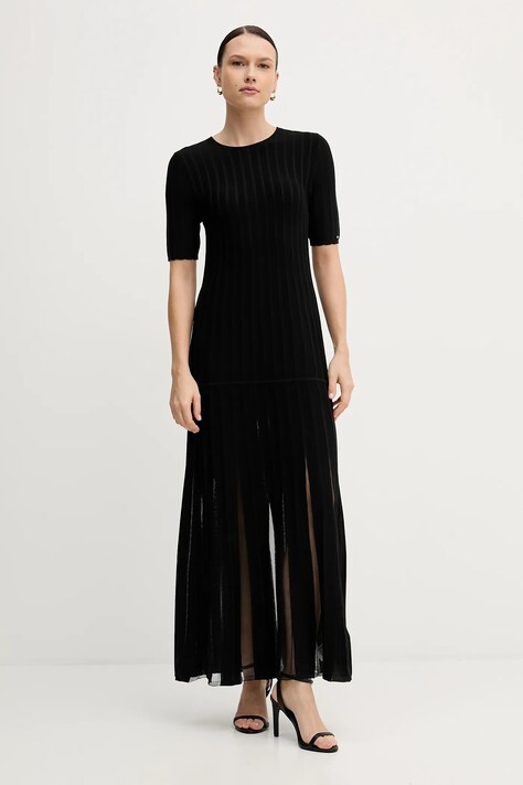 Tommy Hilfiger sukienka kolor czarny maxi rozkloszowana WW0WW47675