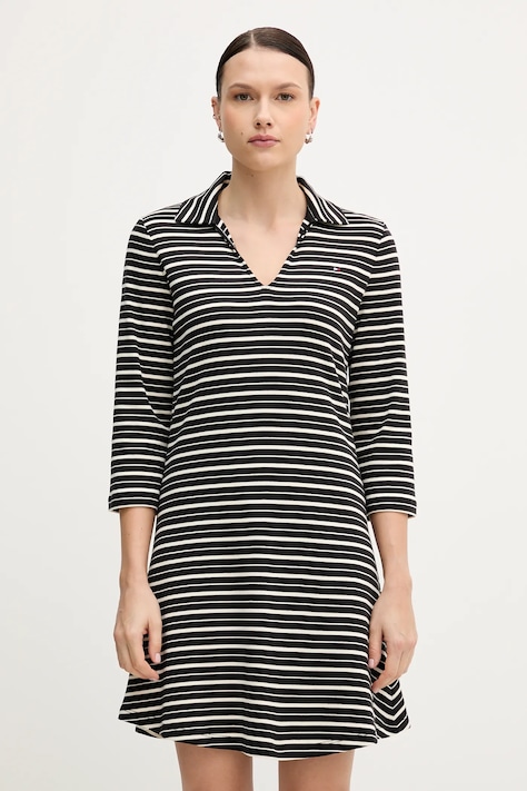 Tommy Hilfiger sukienka bawełniana kolor czarny mini rozkloszowana WW0WW47868