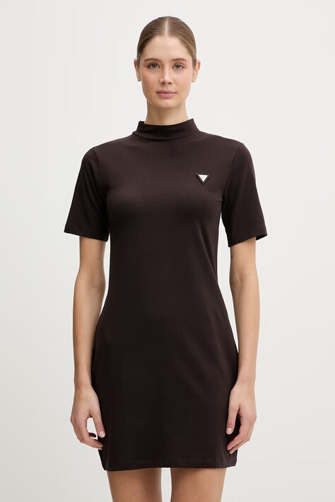 Guess sukienka SONIA kolor brązowy mini prosta V6RK04 J1314