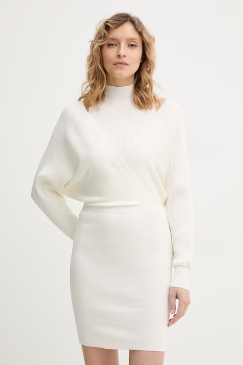 Guess sukienka ANITA kolor beżowy mini oversize W6RK0F Z2YK2