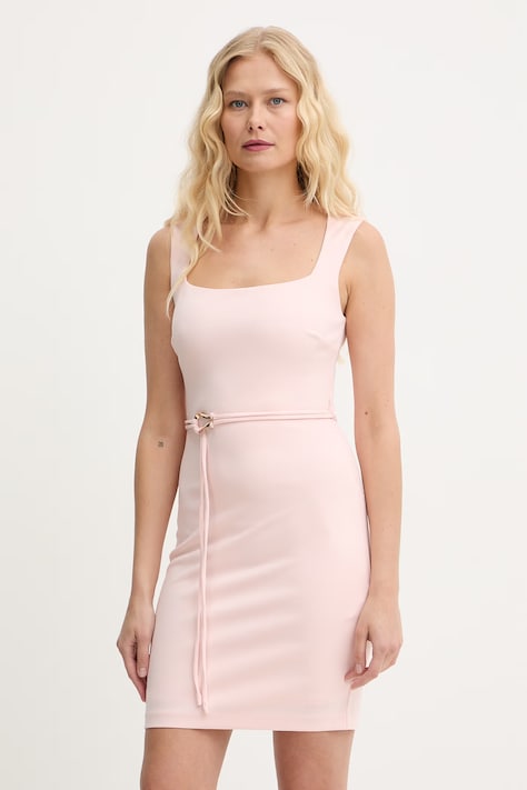 Šaty Guess CLEA růžová barva, mini, přiléhavé, W6RK0I KC9O0