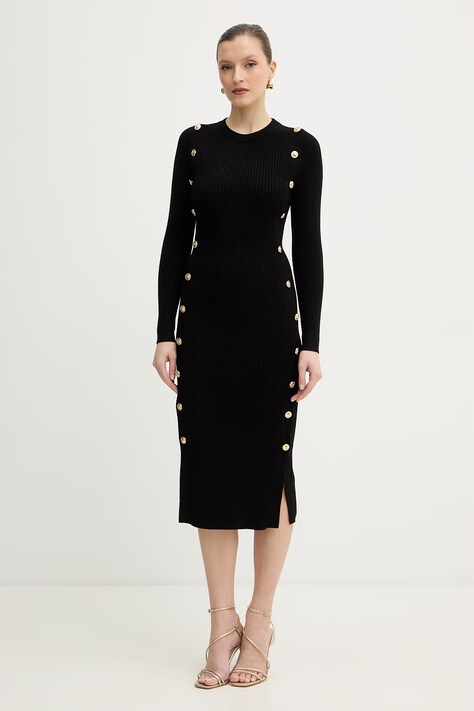 Guess sukienka kolor czarny midi dopasowana W6RK06 Z2YJ2