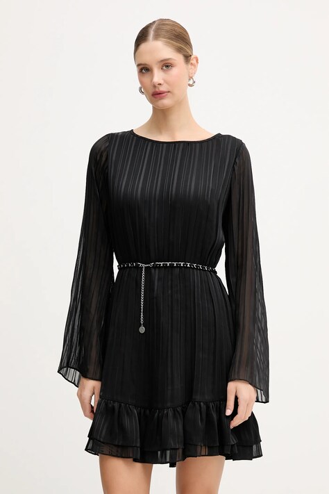 Сукня Guess ILENIA колір чорний mini розкльошена W6RK37 WJ712