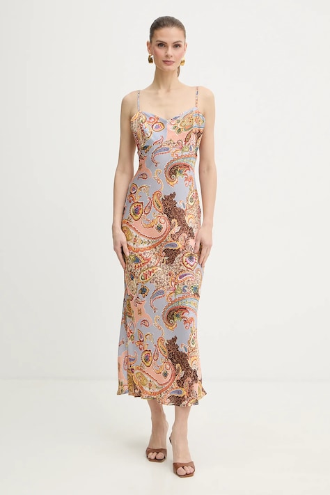 Guess sukienka TULLIA kolor pomarańczowy maxi rozkloszowana W6PK1D WU330