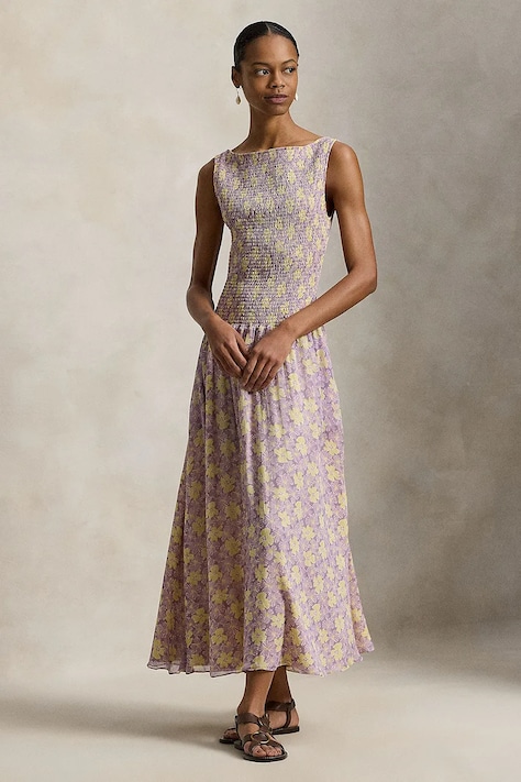 Polo Ralph Lauren sukienka kolor żółty maxi rozkloszowana 211A96345