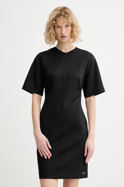 Calvin Klein sukienka kolor czarny midi dopasowana LV044E034G