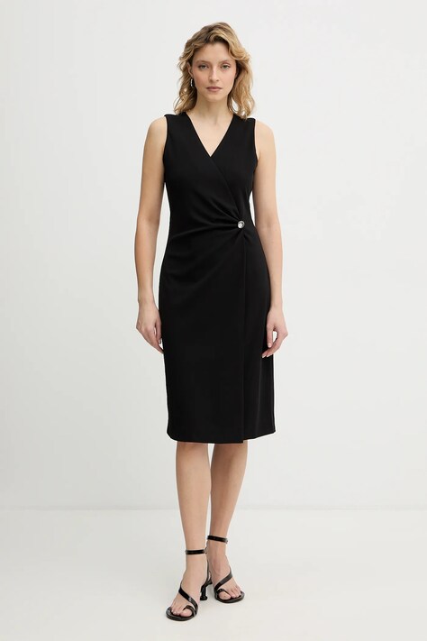 Calvin Klein sukienka kolor czarny mini prosta LV044E047G
