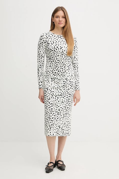 Φόρεμα Calvin Klein χρώμα: μπεζ, LV044E212G