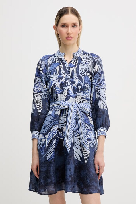 Hale Bob sukienka lniana Belize granatowa 5ZDT632A