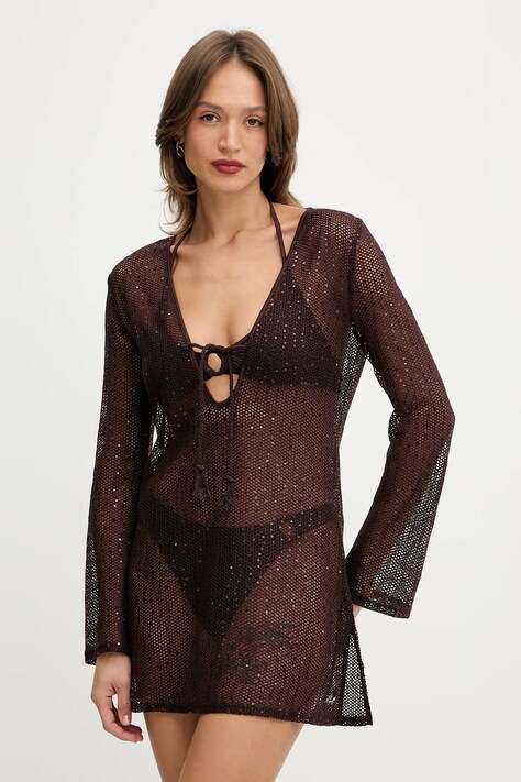 Karl Lagerfeld rochie de plaja culoarea maro, B1W46037