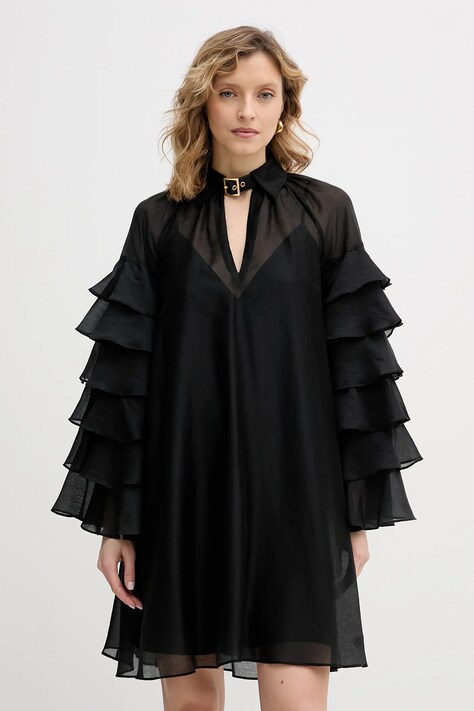 Karl Lagerfeld sukienka kolor czarny mini rozkloszowana B1W13024