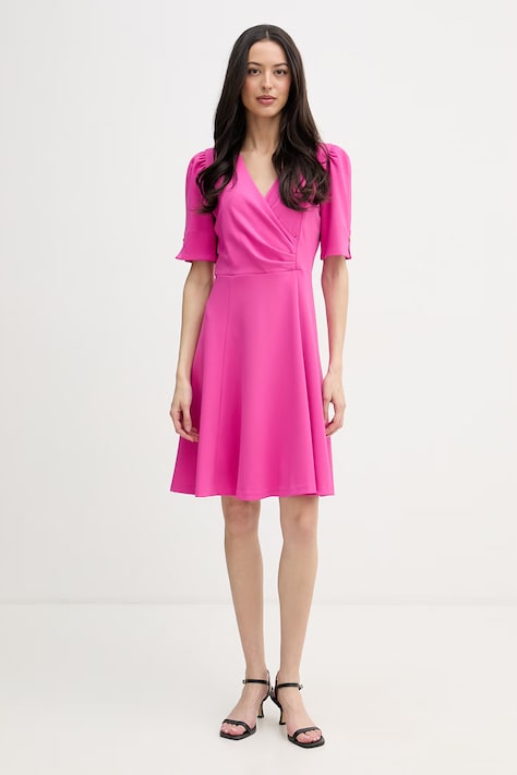 DKNY sukienka rozkloszowana różowa gładka DD6A127A