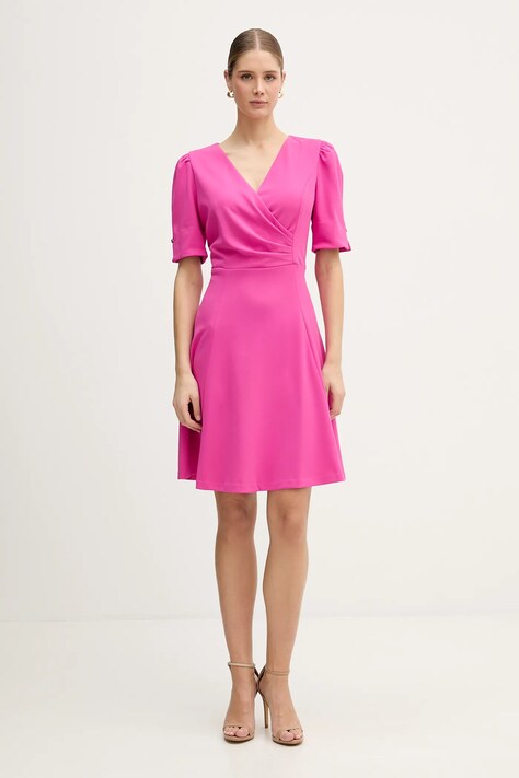 Dkny sukienka kolor fioletowy mini rozkloszowana DD6A127A