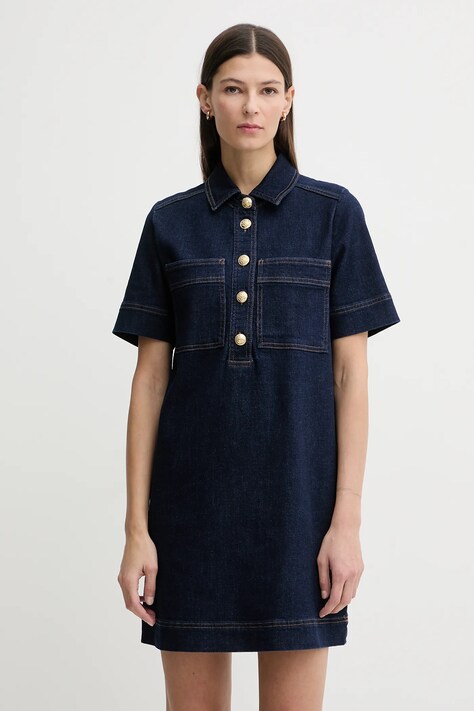 Dkny sukienka jeansowa kolor granatowy mini prosta DJ5D9126