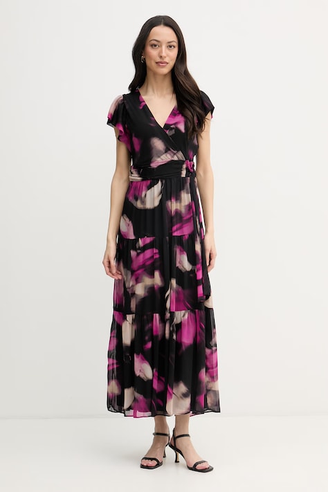 DKNY sukienka rozkloszowana kolor czarny maxi rozkloszowana DD5G1562