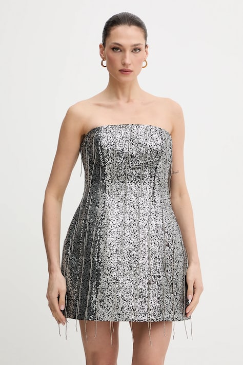 Bardot sukienka kolor czarny mini rozkloszowana 60099DB1