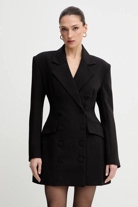 Bardot sukienka kolor czarny mini dopasowana 60128DB