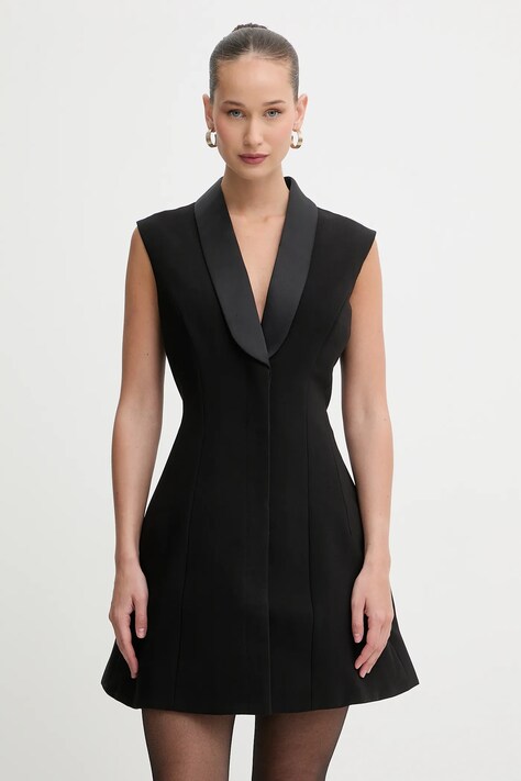 Bardot sukienka kolor czarny mini rozkloszowana 59724DB2