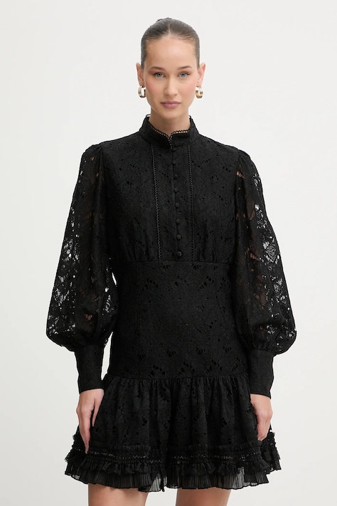 Bardot sukienka kolor czarny mini prosta 60268DB1