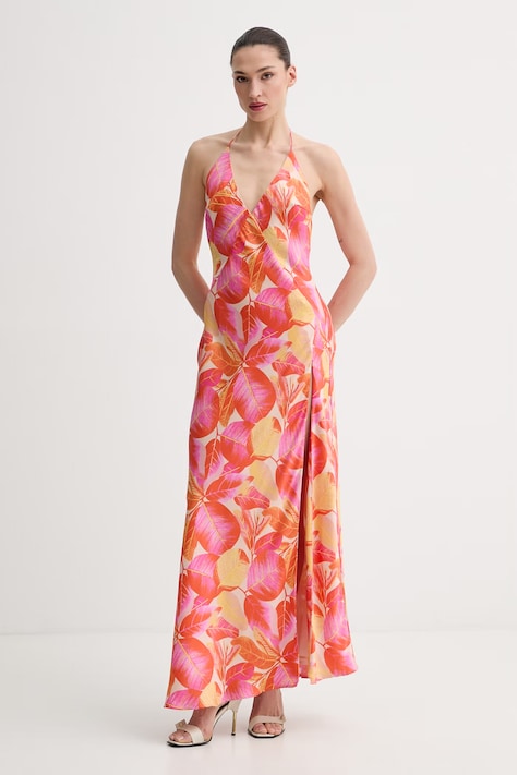 Bardot sukienka pomarańczowa w kwiaty 59315DB8