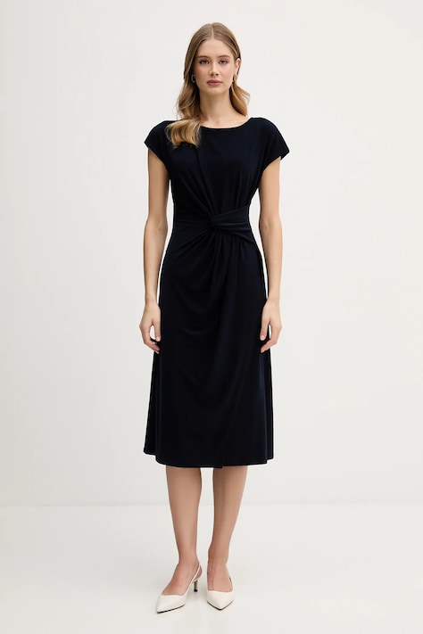 Joseph Ribkoff sukienka kolor granatowy midi rozkloszowana 261146