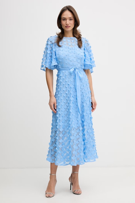 Joseph Ribkoff rochie evazată albastră înflorată 261738