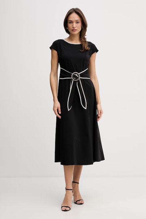 Joseph Ribkoff Kiszélesedő ruha fekete sima 261051