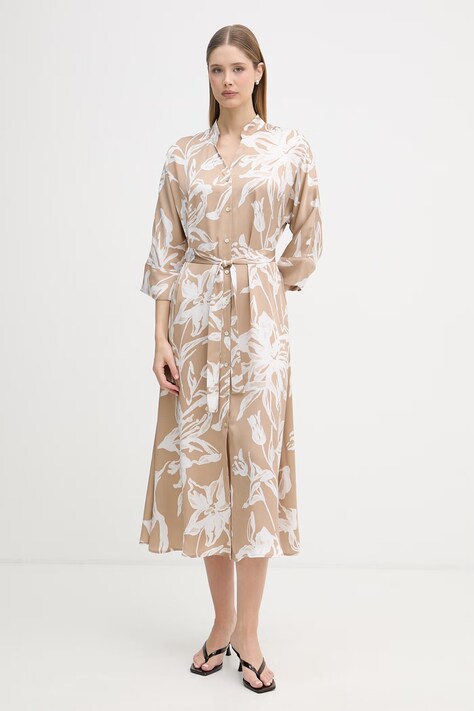 Joseph Ribkoff sukienka koszulowa beżowa w kwiaty 261296
