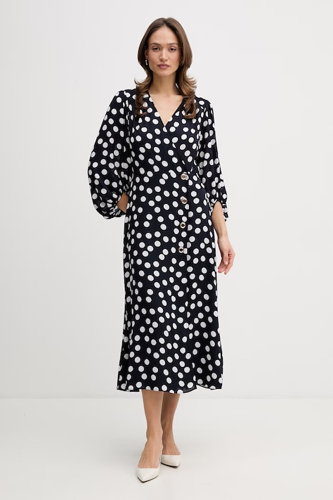Joseph Ribkoff Kiszélesedő ruha sötétkék pöttyös 261901