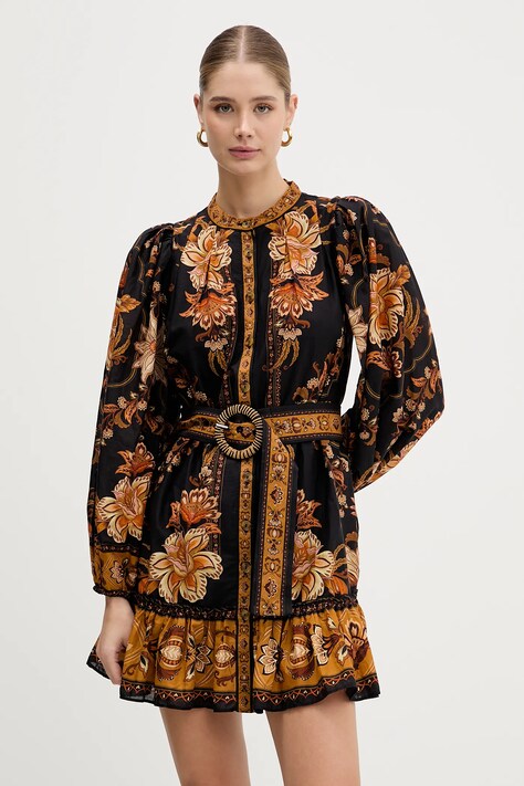 Farm Rio sukienka bawełniana kolor czarny mini rozkloszowana 344142