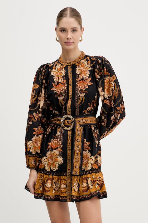 Farm Rio sukienka bawełniana kolor czarny mini rozkloszowana 344142