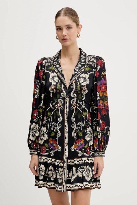 Farm Rio sukienka kolor czarny mini rozkloszowana 344649