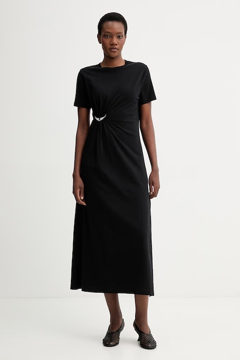 Bavlněné šaty ZADIG&VOLTAIRE černá barva, maxi, JWDR01133