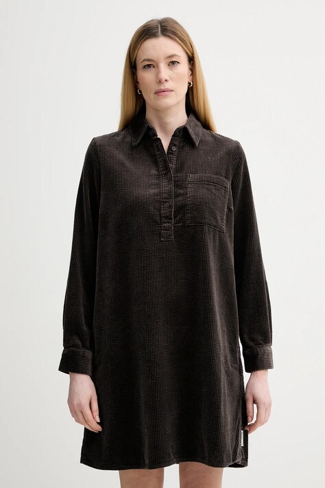 Marc O'Polo sukienka sztruksowa kolor brązowy mini prosta 5000007458