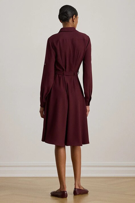 Lauren Ralph Lauren sukienka kolor bordowy mini rozkloszowana 200980920