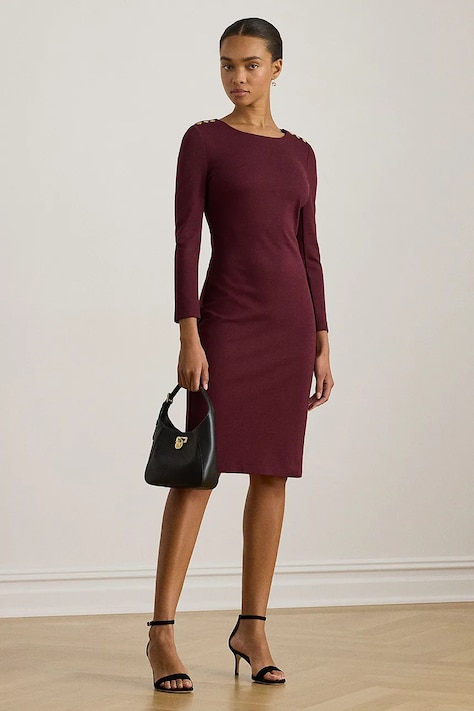 Lauren Ralph Lauren rochie culoarea bordo, 200980931