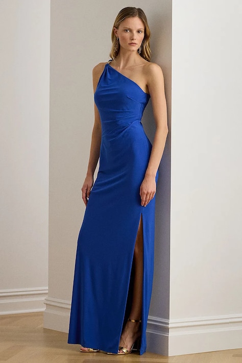 Šaty Lauren Ralph Lauren modrá barva, maxi, přiléhavé, 253980922