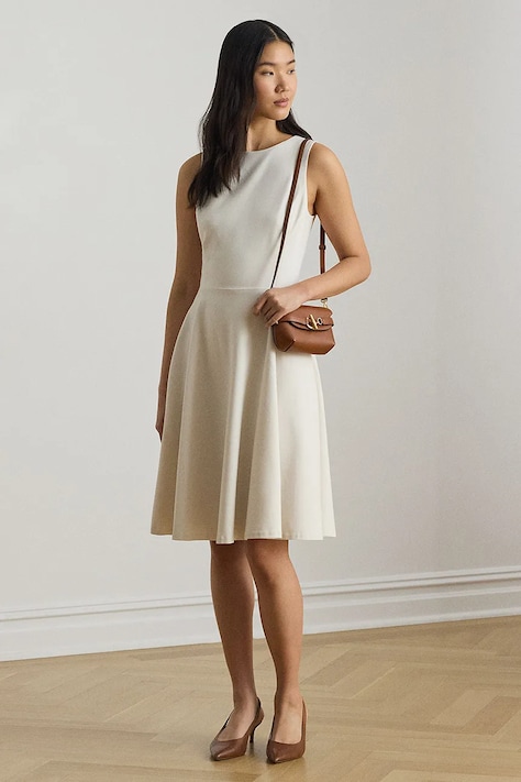 Сукня Lauren Ralph Lauren колір бежевий mini розкльошена 200980935