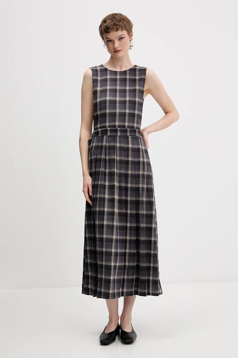 The Ragged Priest sukienka kolor szary midi rozkloszowana RPAW251038WV