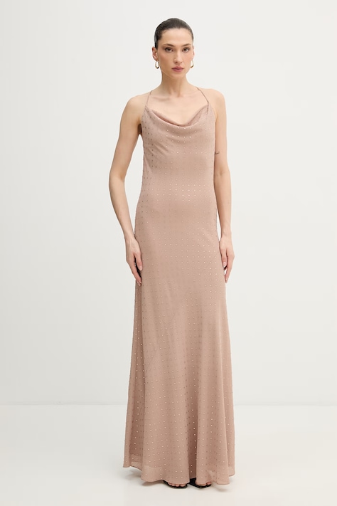 Pinko sukienka beżowa gładka 106299 A32X