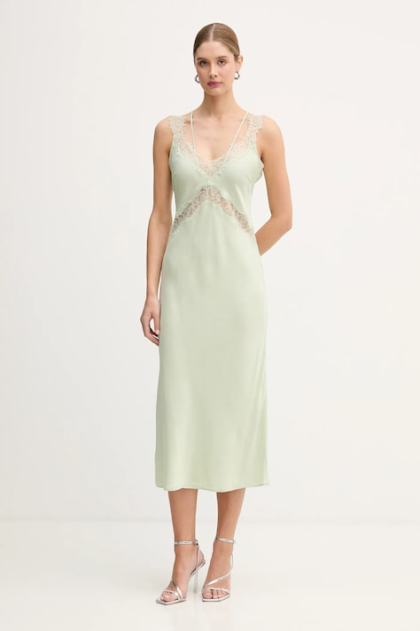 Pinko sukienka kolor zielony maxi prosta 106624 A385