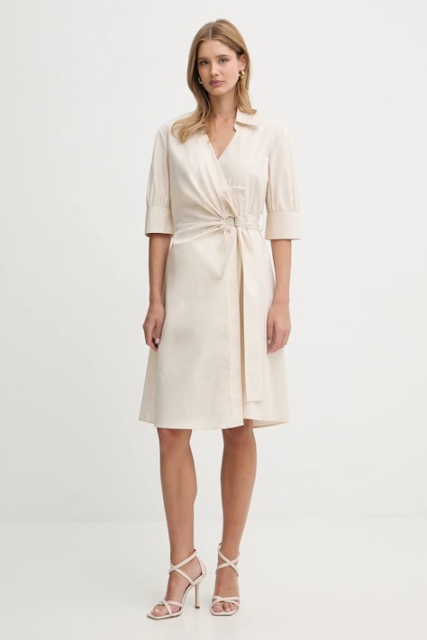 Šaty Pinko béžová barva, midi, 106602 A35Q