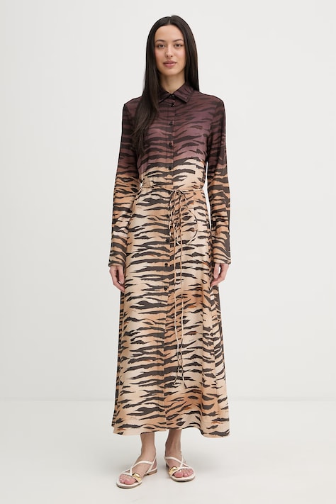 Pinko poletna obleka viskozna rjava 106543 A37R