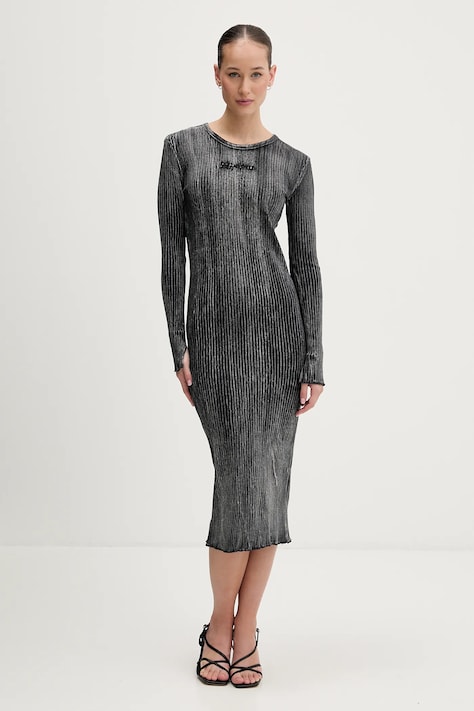 Karl Lagerfeld Jeans sukienka kolor szary midi dopasowana B1W13055