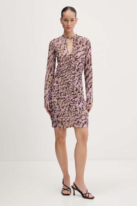 Karl Lagerfeld Jeans sukienka kolor różowy mini dopasowana B1W13046