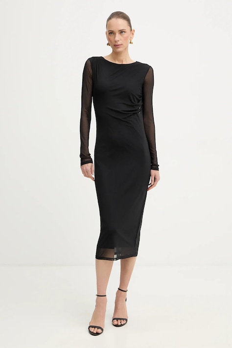 Patrizia Pepe sukienka kolor czarny midi prosta 8A1604 J376