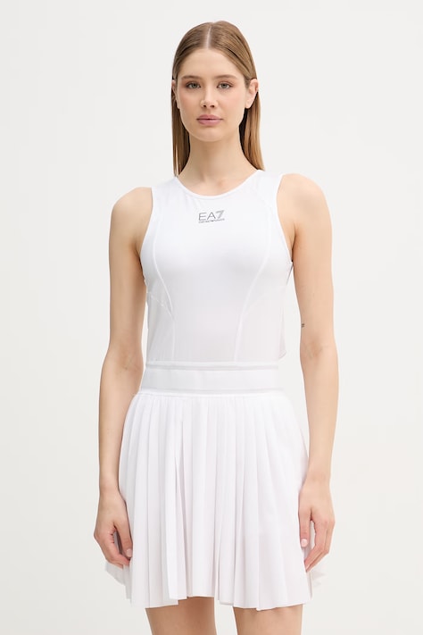 EA7 Emporio Armani sukienka sportowa biała gładka AF14524.7W000896