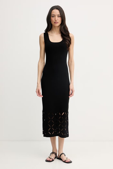 Joseph Ribkoff sukienka sweterkowa z wiskozą czarna gładka 262930