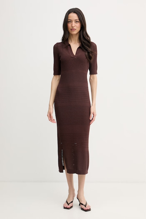 Joseph Ribkoff sukienka sweterkowa z wiskozą brązowa 262931